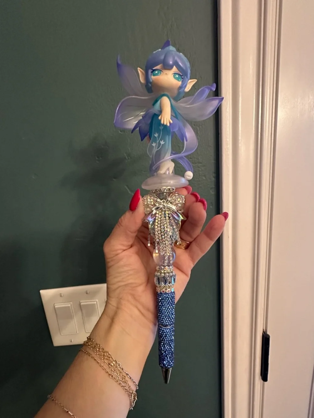 Gorgeous Hand Crafted Pen with an Authentic Suri Fairy as the Focal